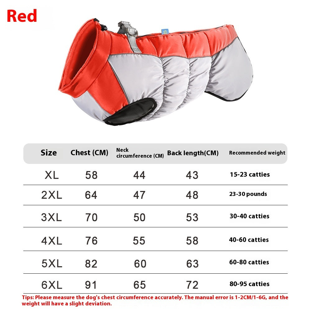 Big Dog Can Store Reflective Waterproof Pet Winter Clothes