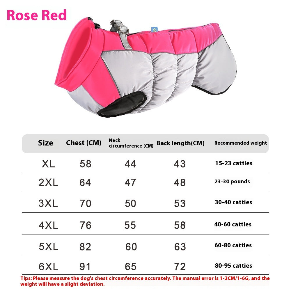 Big Dog Can Store Reflective Waterproof Pet Winter Clothes