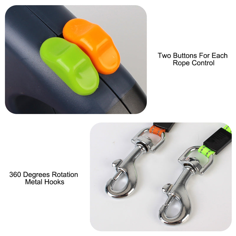 🐾 Dog & You™ Dual LED Retractable Leash