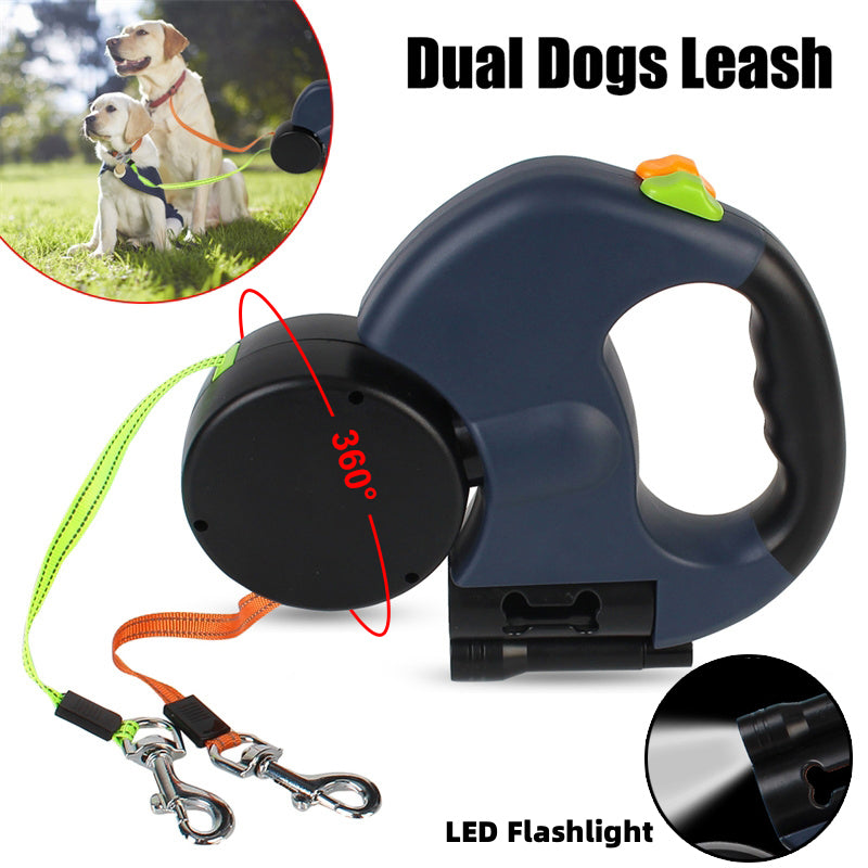 🐾 Dog & You™ Dual LED Retractable Leash