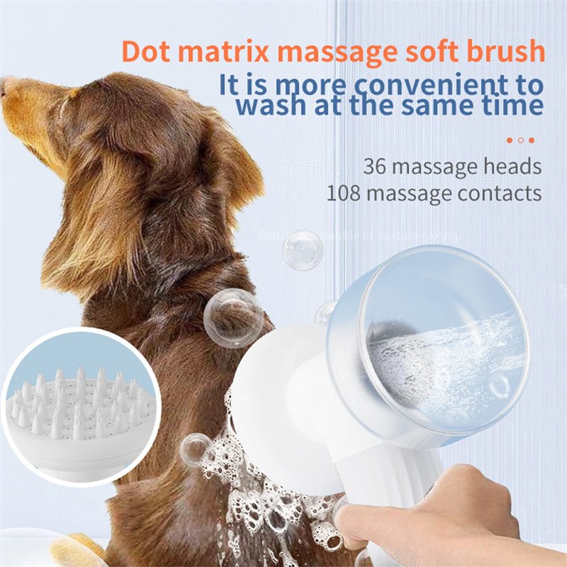 Automatic Foaming Dog Cat Bath Brush Dog Shampoo Brush With Soap Dispenser Electric Pet Grooming Massage Brush Pet Bath Brush Scrubber Comb For Dog Cat Pet Products - Dog & You