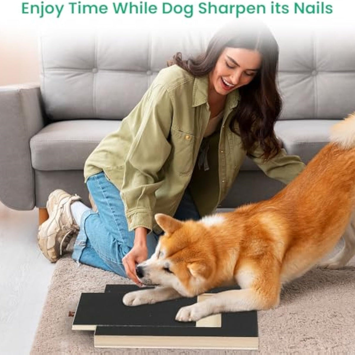 Dog Nail Scratch Board, Dog File Board Dog Nail Grinder Board Scratch Pad For Nails With Treat Box Pets Nails Trimming For All Dog Sizes - Dog & You