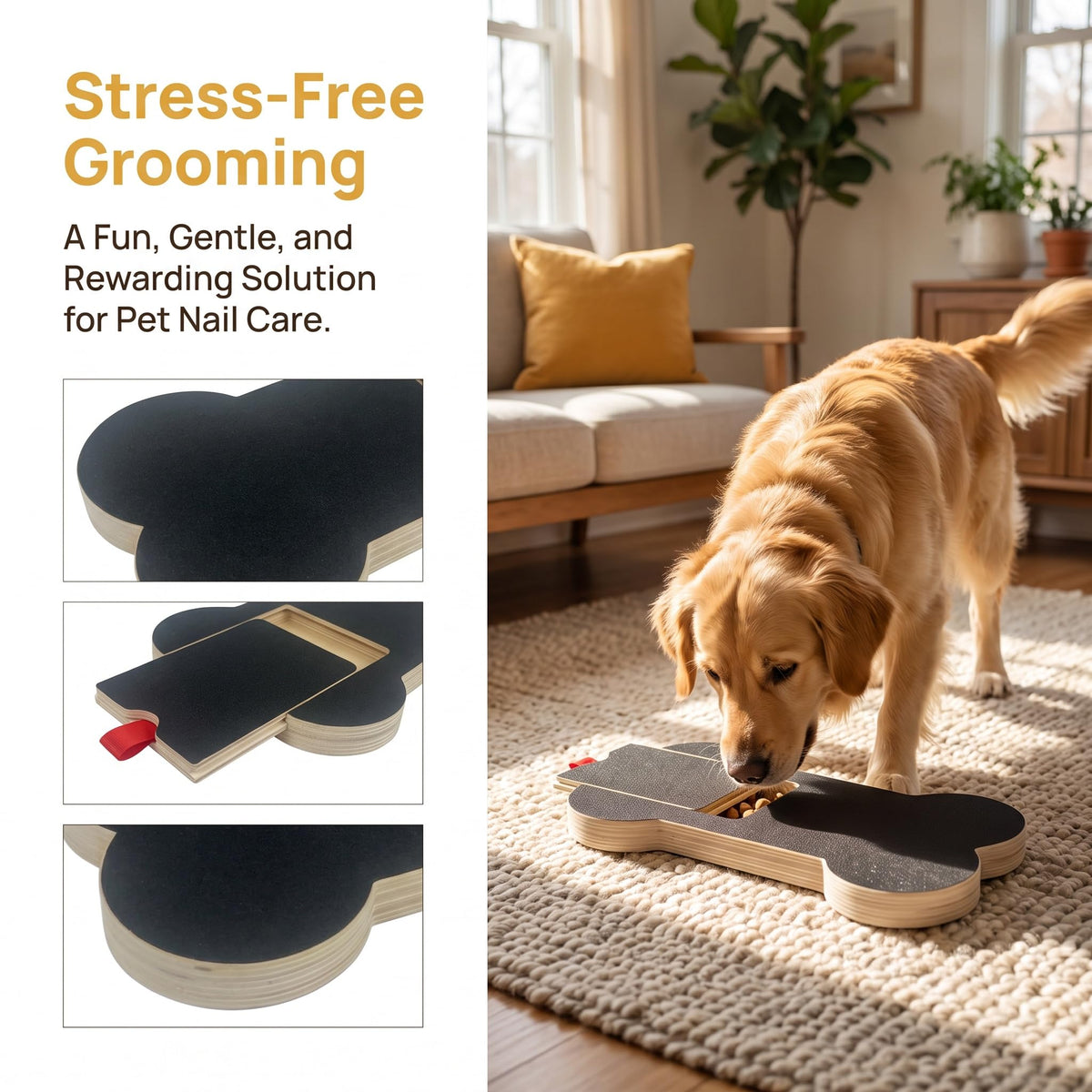 Dog Nail Scratch Board Scratcher Treat Dispenser Non-Slip Nail File Board Dog Nail Scratch Pad For Large Medium Small Dogs, Nail File Board To Clippers Grinders - Dog & You