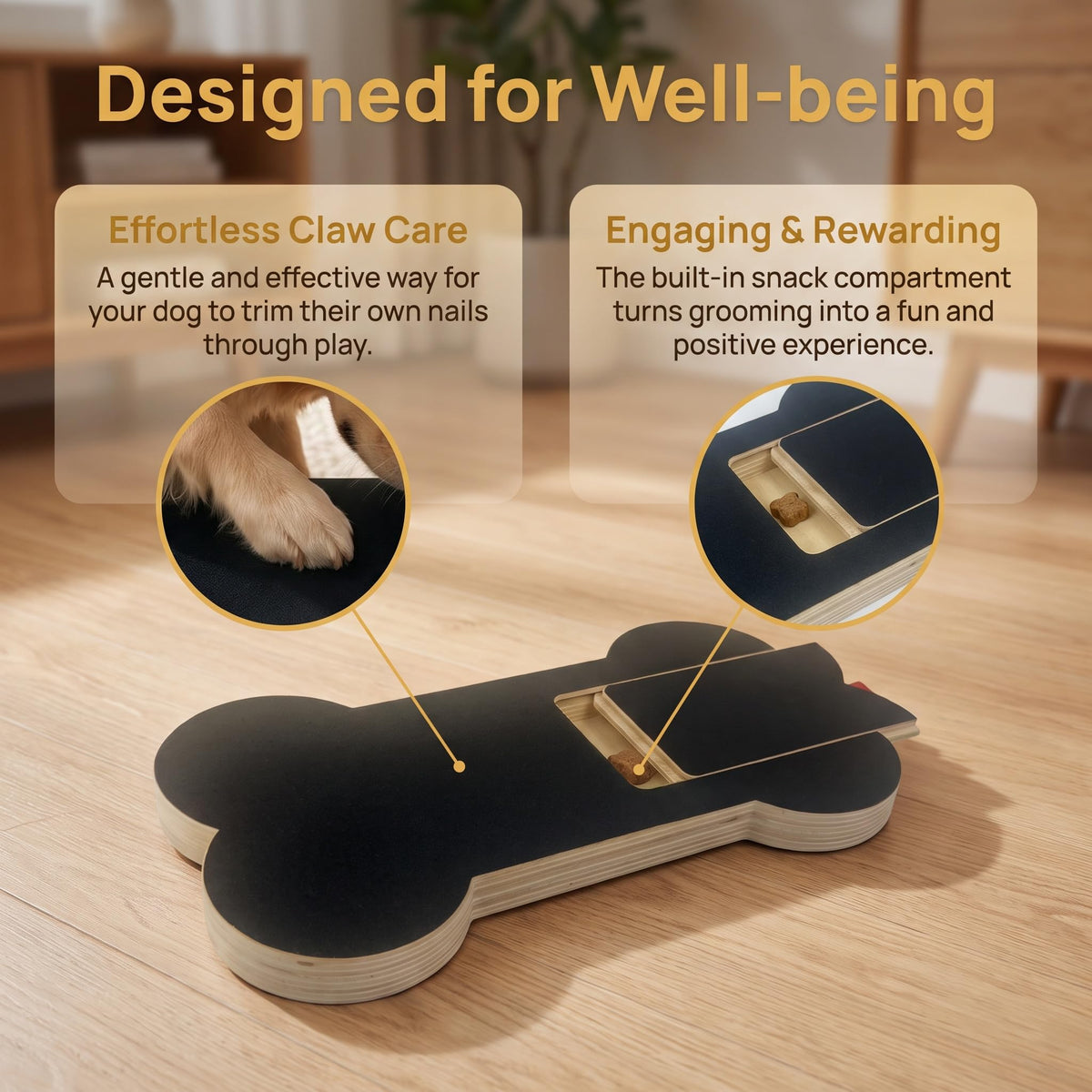 Dog Nail Scratch Board Scratcher Treat Dispenser Non-Slip Nail File Board Dog Nail Scratch Pad For Large Medium Small Dogs, Nail File Board To Clippers Grinders - Dog & You