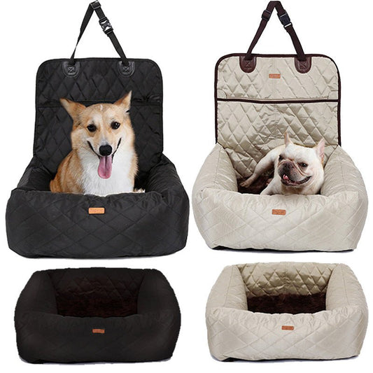 🐾 Dog & You™ 2-in-1 Foldable Dog Car Seat & Pet Bed - Dog & You