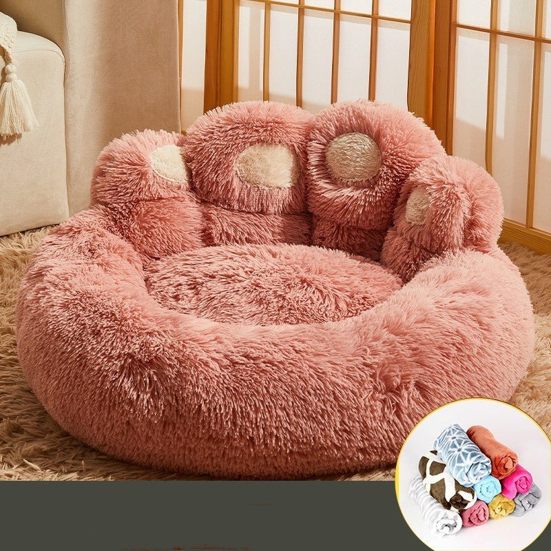Dog & You – Fleece-Lined Dog Bed | Warm Round Kennel for Medium & Large Dogs - Dog & You