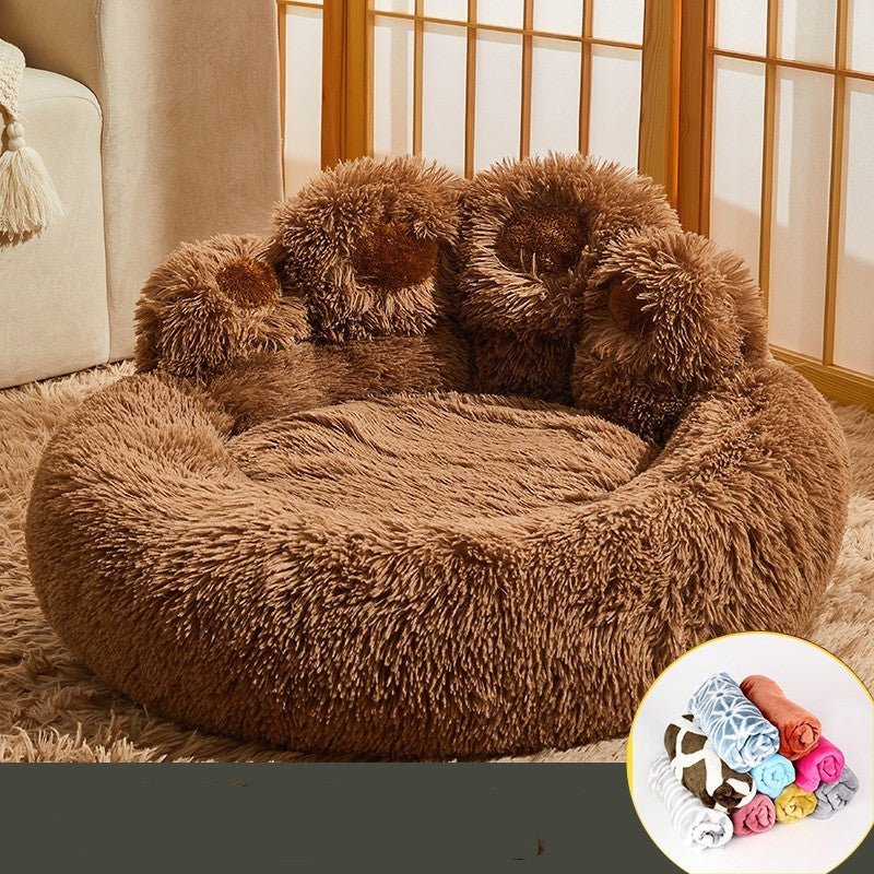 Dog & You – Fleece-Lined Dog Bed | Warm Round Kennel for Medium & Large Dogs - Dog & You