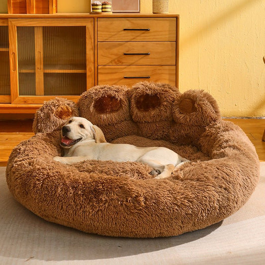 Dog & You – Fleece-Lined Dog Bed | Warm Round Kennel for Medium & Large Dogs - Dog & You