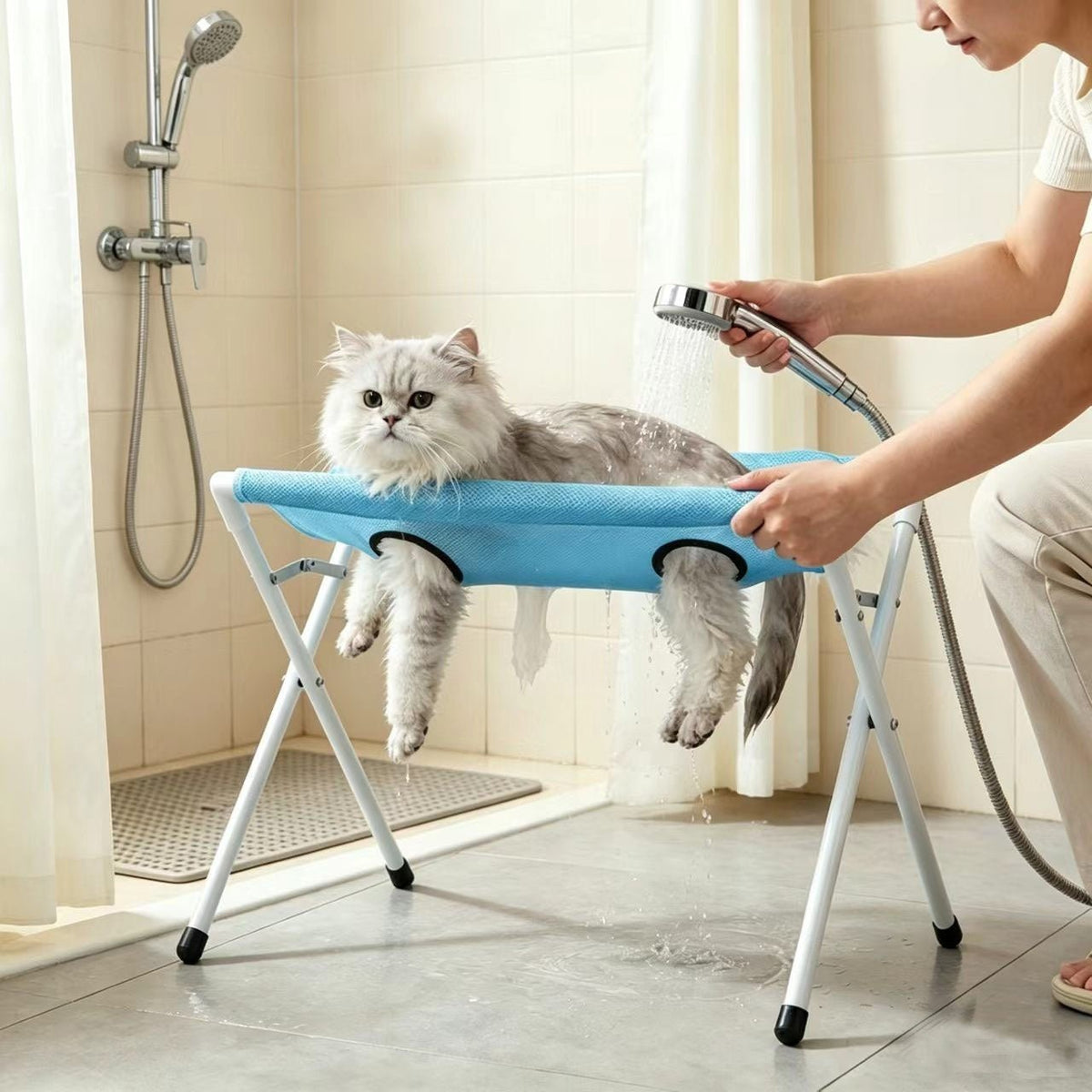 🐾 Dog & You™ Foldable Pet Bathing Stand & Bath Hammock - Dog & You