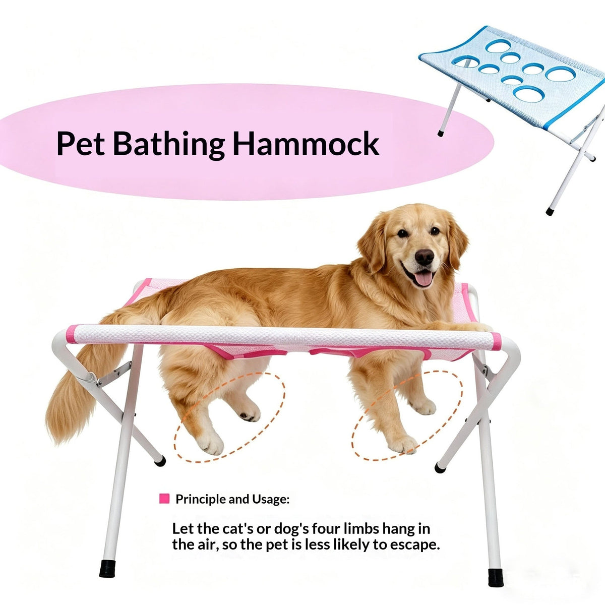 🐾 Dog & You™ Foldable Pet Bathing Stand & Bath Hammock - Dog & You