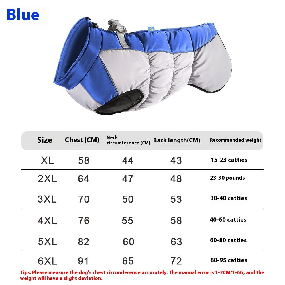 Big Dog Can Store Reflective Waterproof Pet Winter Clothes