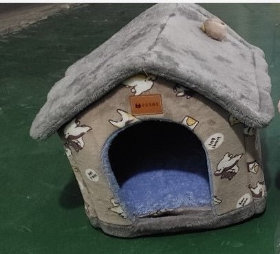 Foldable Pet Cave Bed – Warm Enclosed Dog & Cat House with Removable Cushion - Dog & You