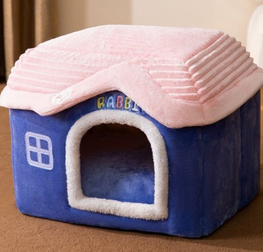 Foldable Pet Cave Bed – Warm Enclosed Dog & Cat House with Removable Cushion - Dog & You