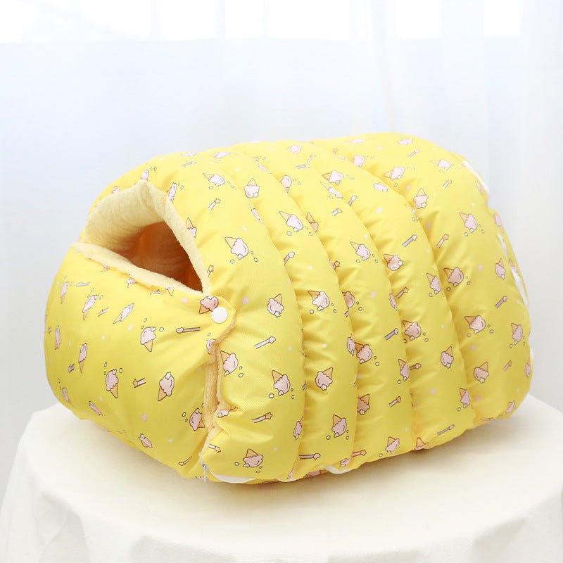 Four Seasons Universal Removable Washable House Closed Cat Kennel Enclosed Cat Nest Sleeping Bag With Plus Space - Dog & You