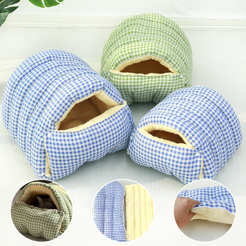 Four Seasons Universal Removable Washable House Closed Cat Kennel Enclosed Cat Nest Sleeping Bag With Plus Space - Dog & You