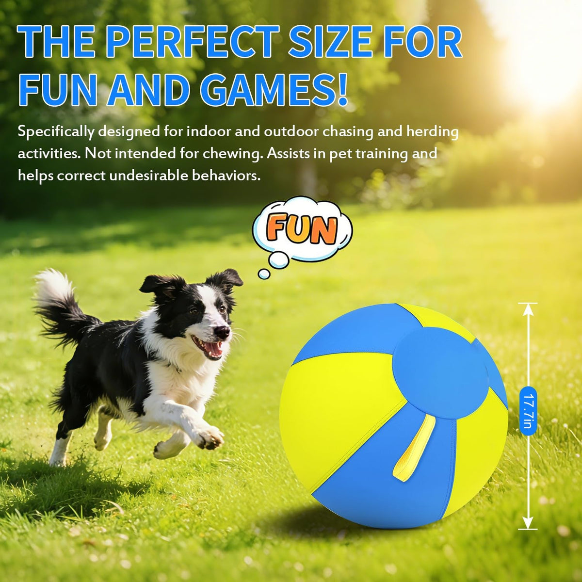 Herding Ball For Dogs, 25 Inch Large Dog Ball Toy With Handles, Anti Burst Interactive Toy For Large Breeds, German Shepherds, Rottweilers, Agility Training Exercise - Dog & You