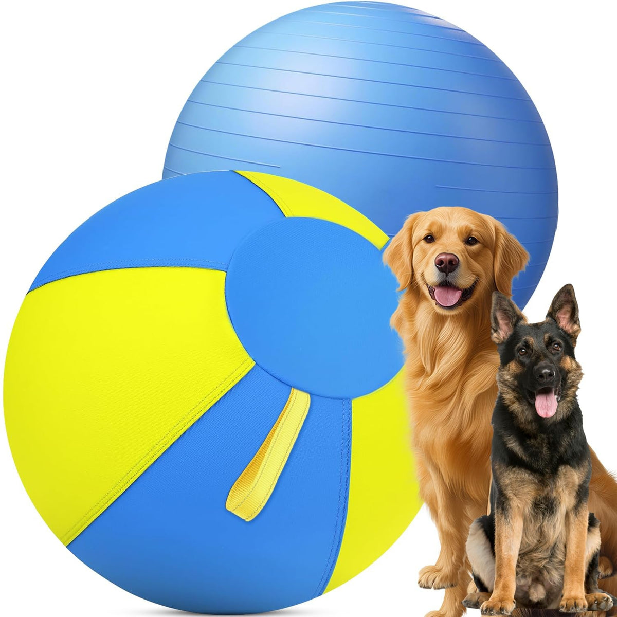 Herding Ball For Dogs, 25 Inch Large Dog Ball Toy With Handles, Anti Burst Interactive Toy For Large Breeds, German Shepherds, Rottweilers, Agility Training Exercise - Dog & You