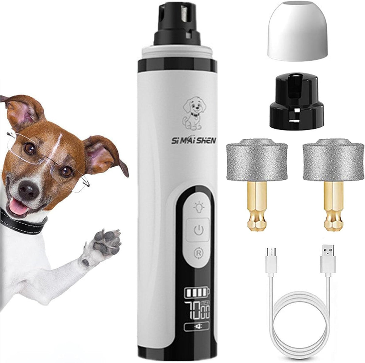 Pet Nail Grinder Highpower LED DualightWith Bloodline Detection Electric And Rechargeable - Dog & You