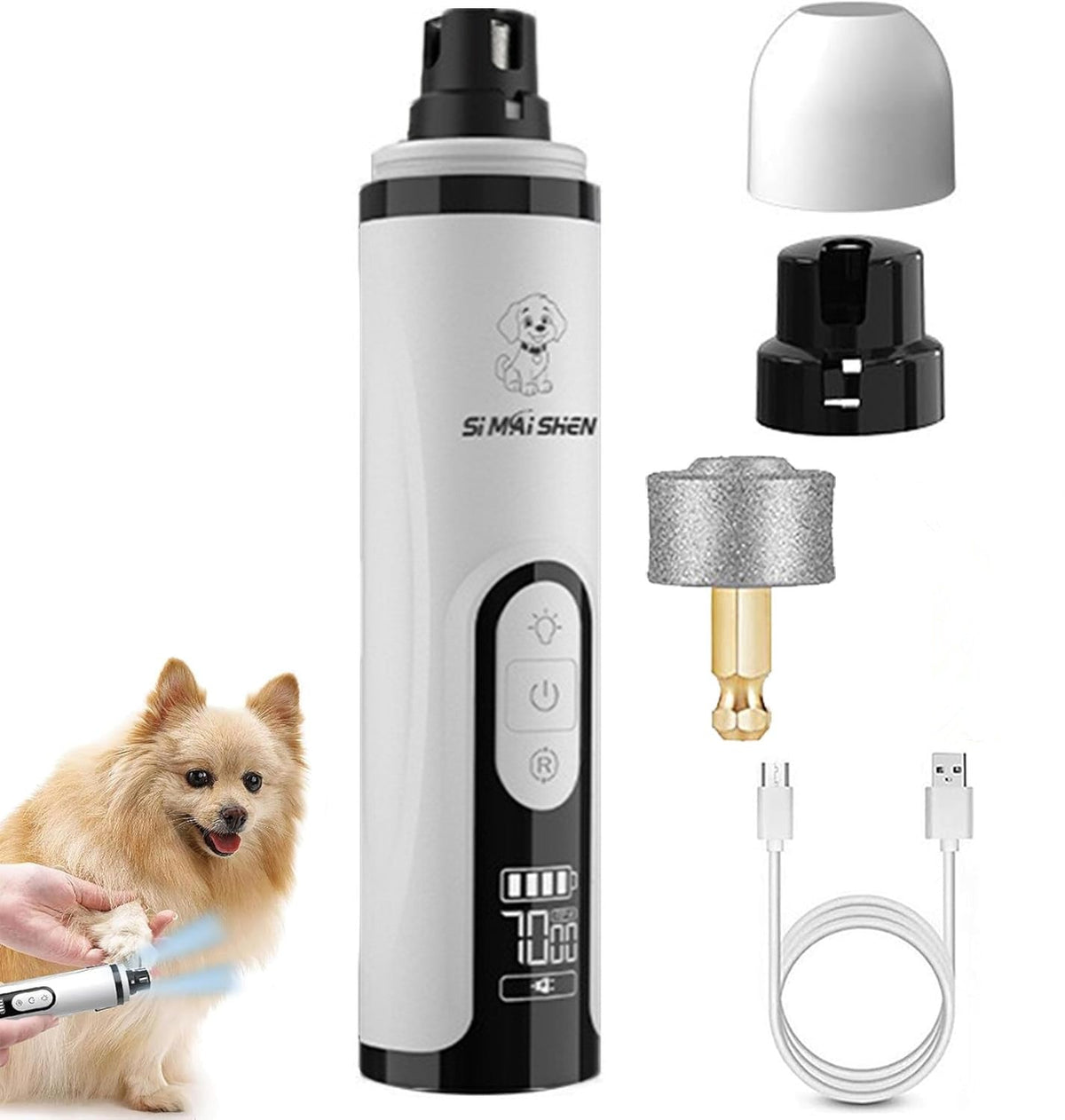 Pet Nail Grinder Highpower LED DualightWith Bloodline Detection Electric And Rechargeable - Dog & You
