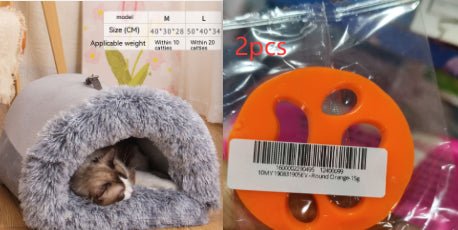 Portable Pet Nest Bed – Warm Plush Dog & Cat House for Autumn & Winter - Dog & You