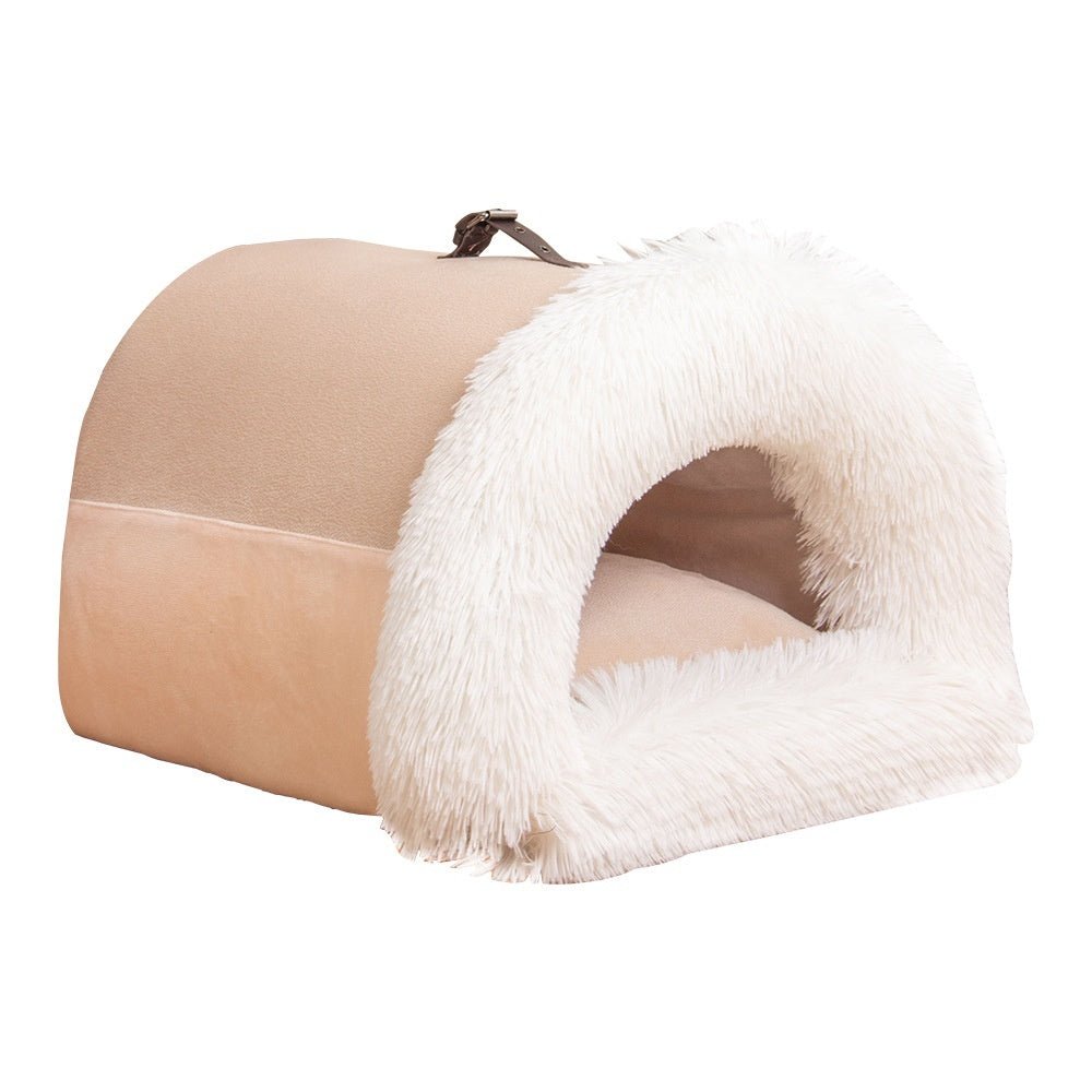 Portable Pet Nest Bed – Warm Plush Dog & Cat House for Autumn & Winter - Dog & You