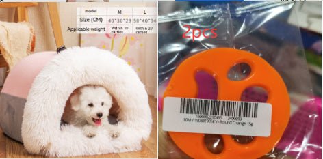 Portable Pet Nest Bed – Warm Plush Dog & Cat House for Autumn & Winter - Dog & You