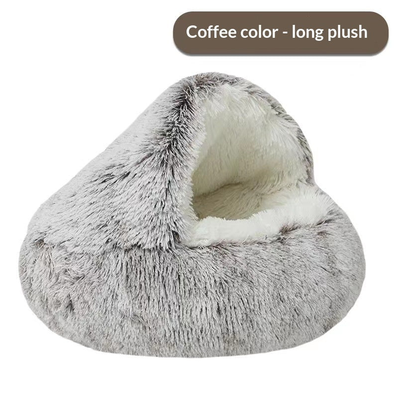 Semi-closed Cat Bed Four Seasons Universal Cover Shell Nest Small Dog Winter Pet Supplies - Dog & You