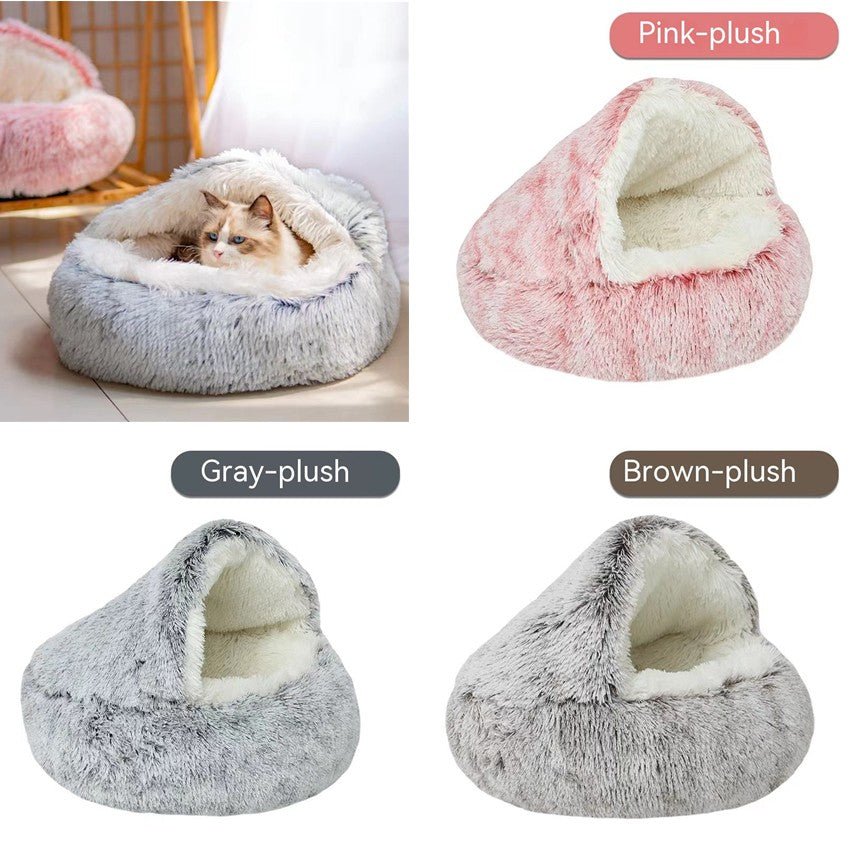 Semi-closed Cat Bed Four Seasons Universal Cover Shell Nest Small Dog Winter Pet Supplies - Dog & You