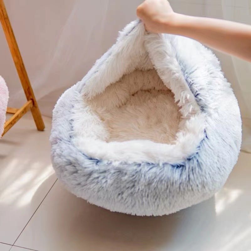 Semi-closed Cat Bed Four Seasons Universal Cover Shell Nest Small Dog Winter Pet Supplies - Dog & You