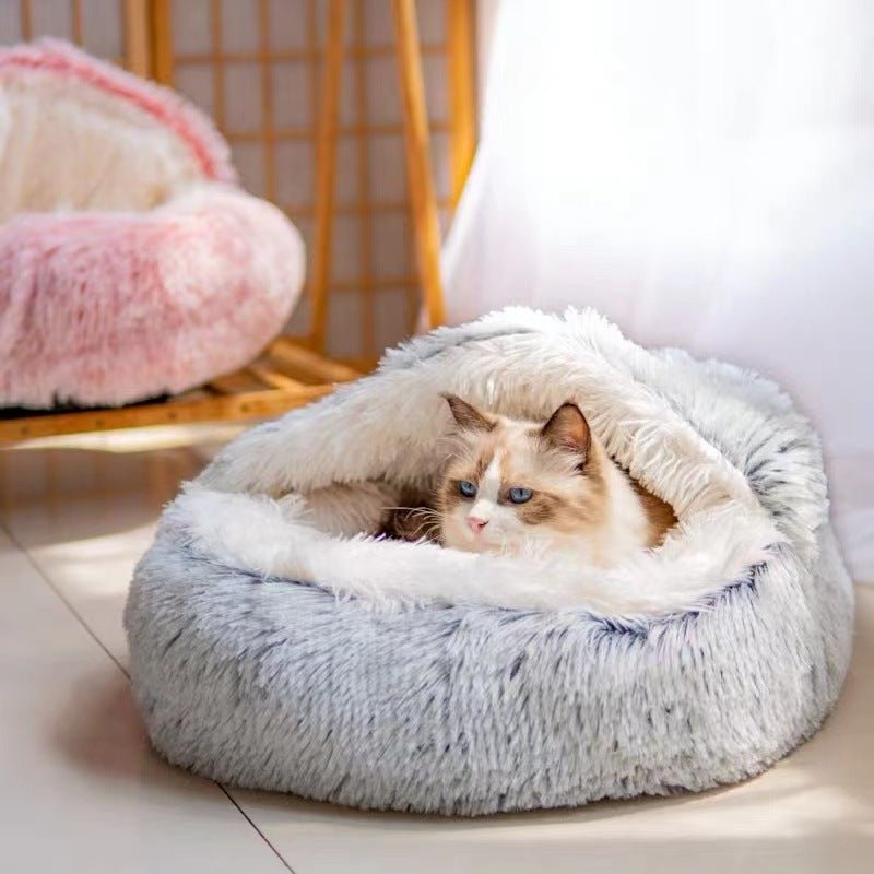 Semi-closed Cat Bed Four Seasons Universal Cover Shell Nest Small Dog Winter Pet Supplies - Dog & You