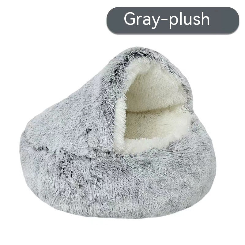 Semi-closed Cat Bed Four Seasons Universal Cover Shell Nest Small Dog Winter Pet Supplies - Dog & You